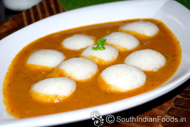 Mini idli sambar without dal