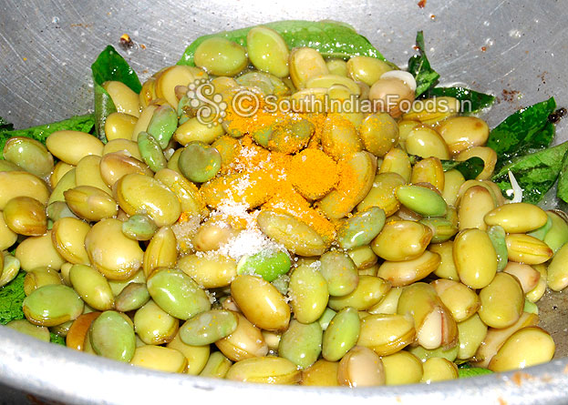 Add turmeric powder & salt