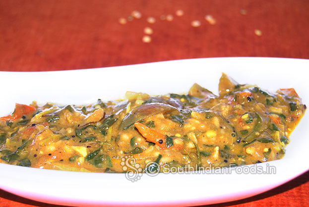 Moong dal fenugreek leaves eggplant sambar