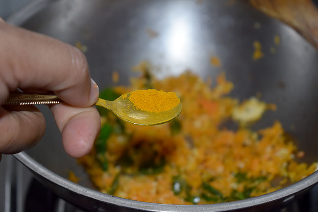Add turmeric powder