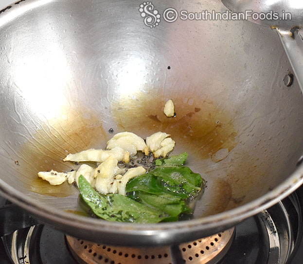 Add garlic, curry leaves