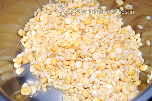 After soaking moong dal & bengal gram [Apr.2 hours]