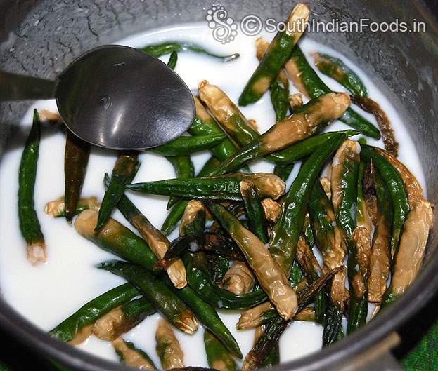 Put all dried greenchilli in remaining buttermilk, soak it overnight again