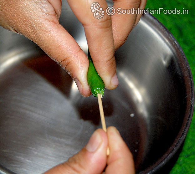 Put hole using toothpick
