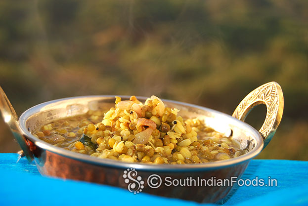 Mulaikattiya pachai payaru kulambu recipe
