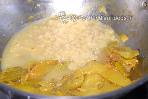 Add boiled toor dal mix well