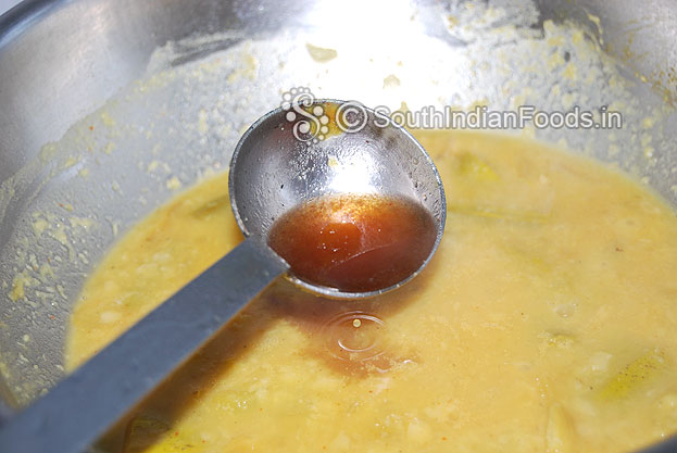 Add thin tamarind extract and let it boil