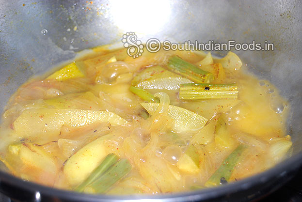 Add water cook till soft.