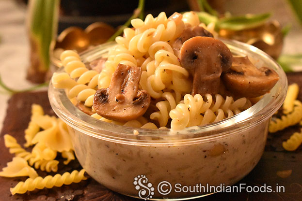 Mushroom white sauce pasta recipe step 21