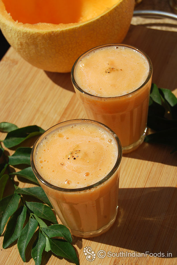 Homemade muskmelon lassi