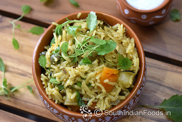 Mustard leaves vegetable biryani