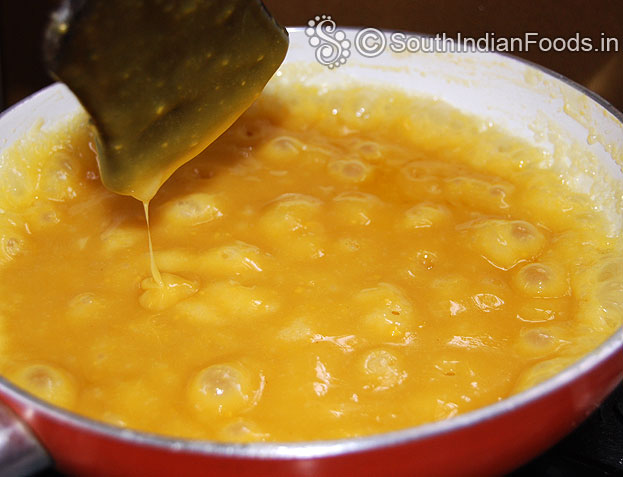 Bubbles forming, perfect mysore pak consistency