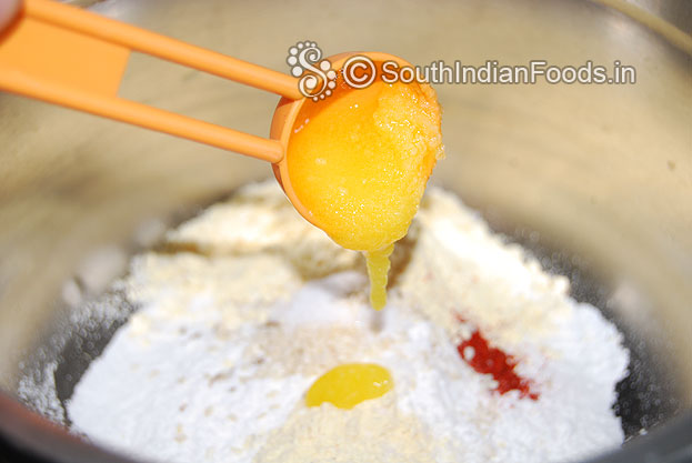 Add ghee and warm water knead it & make soft dough