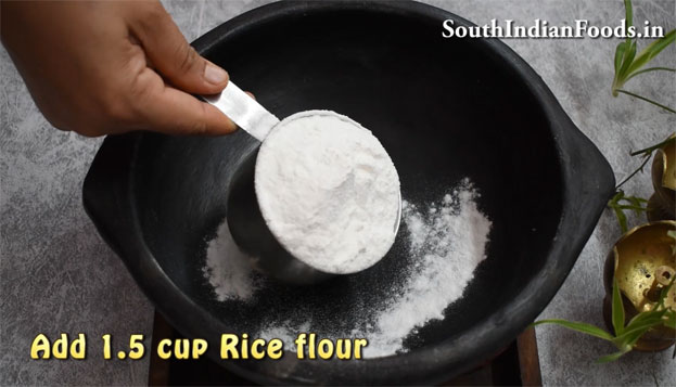 Wash and soak rice red chilli for 4 hours