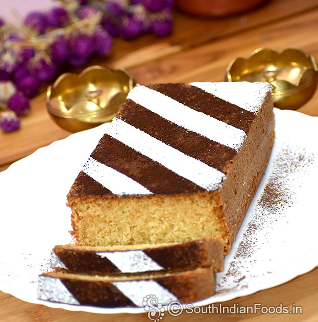 Sprinkle cocoa powder & powdered sugar