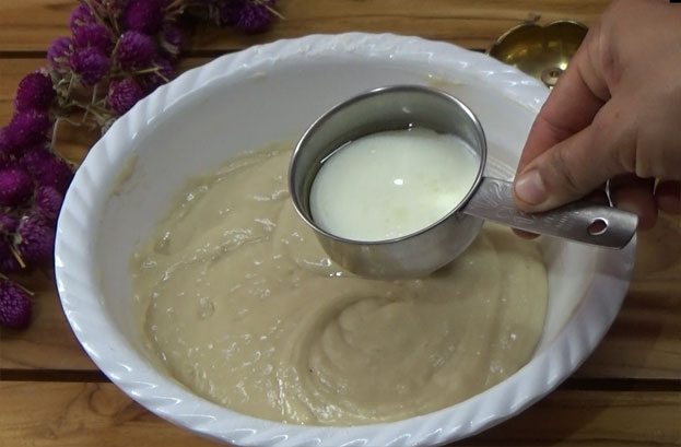 Add milk to adjust the consistency