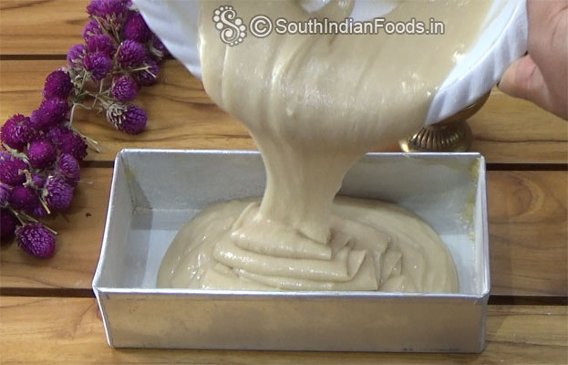 Pour batter into baking tin