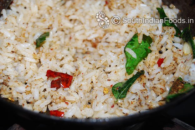 Now omam sadam is ready & cut off heat