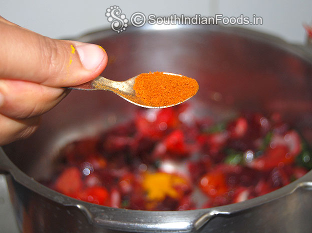 Add red chilli powder