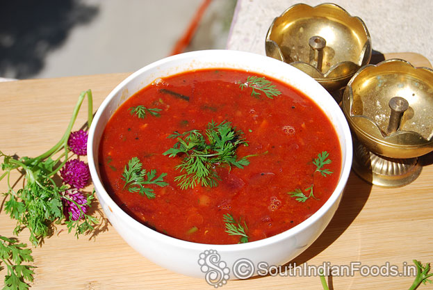 Perfect beetroot sambar ready