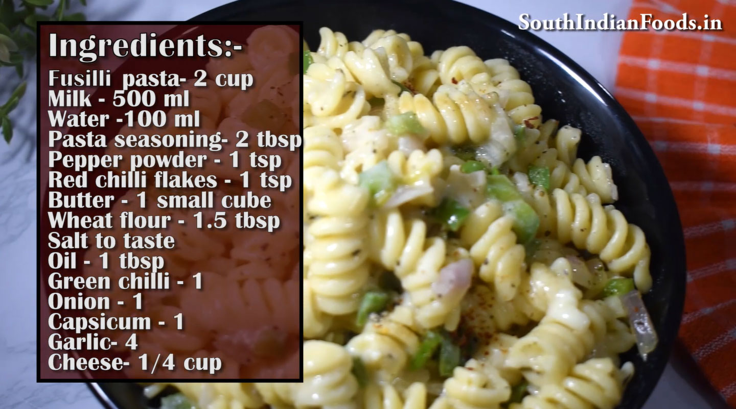 One pot fusilli casicum white sauce pasta