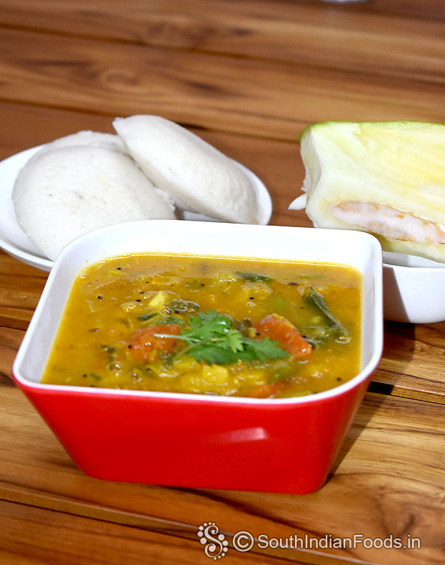 Perfect raw mango sambar ready