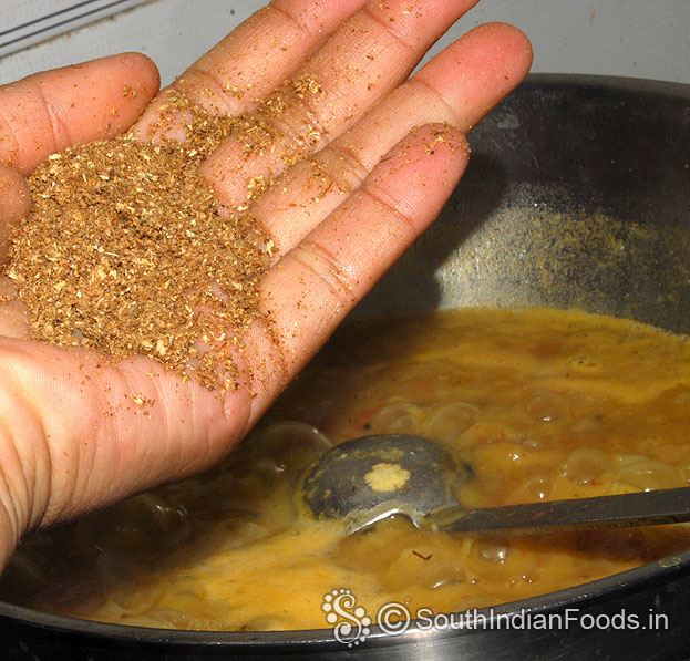 Add coriander, cumin & pepper powder