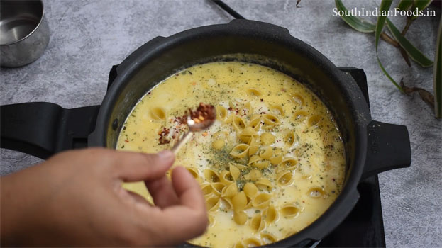 One pot white sauce pasta step 16