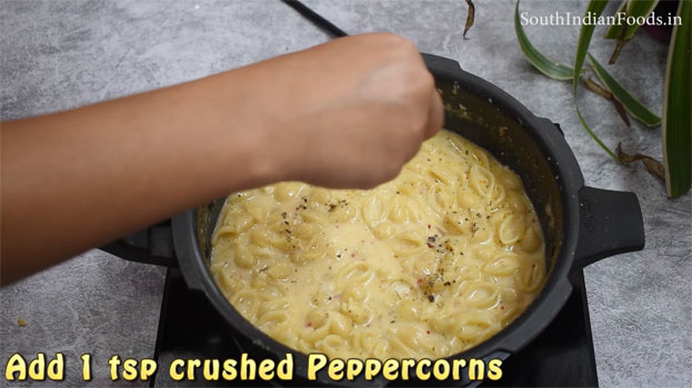 One pot white sauce pasta step 19
