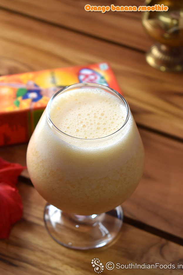 Homemade orange banana smoothie