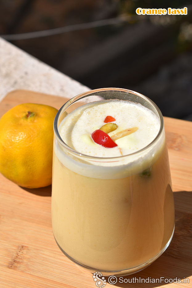 Orange Lassi | punjabi sweet orange flavoured lassi-How to make-Step by ...