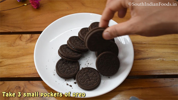Oreo custard ice cream cake step 1