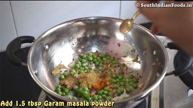 Heat pan, add tomato, onion, green chilli, garlic, ginger & green chilli