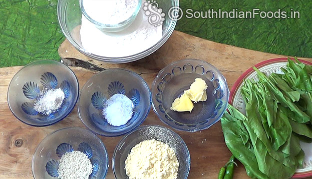 Spinach ribbon pakoda ingredients