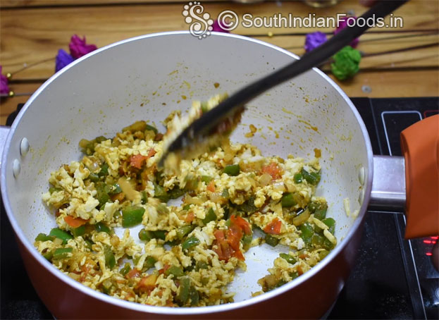 Paneer bhurji & chapathi step 6
