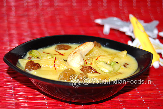 Pasta payasam is ready. Serve hot or chilled