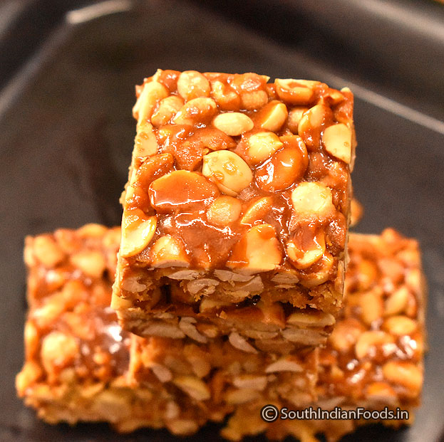 Peanut chikki with jaggery step 24