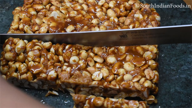 Peanut chikki with jaggery step 21