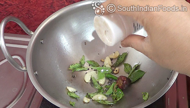 Add dry red chilli & asafetida