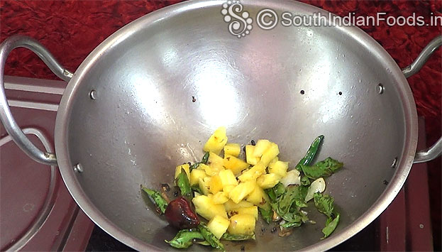 Add pineapple, saute