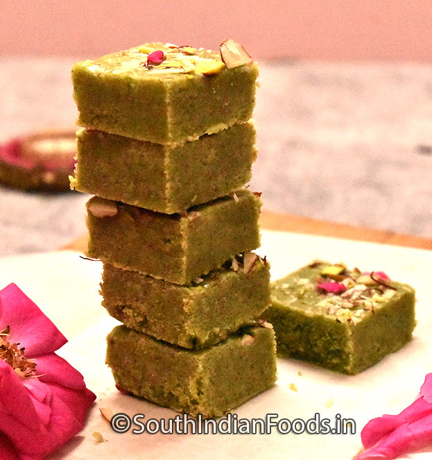 Soft, non-sticky pista burfi