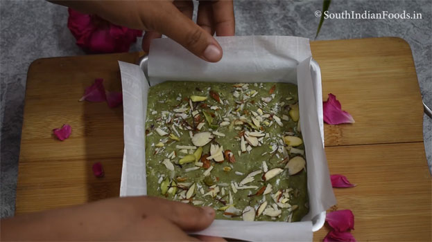 Pista Badam Burfi recipe step20