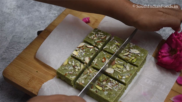 Pista Badam Burfi recipe step 22