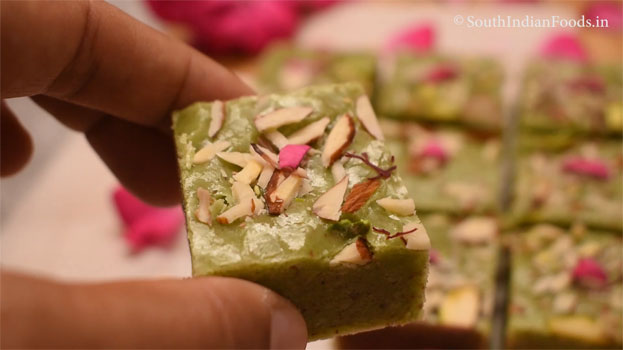 Pista Badam Burfi recipe step 23