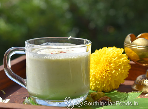 Pista flavoured lassi ready
