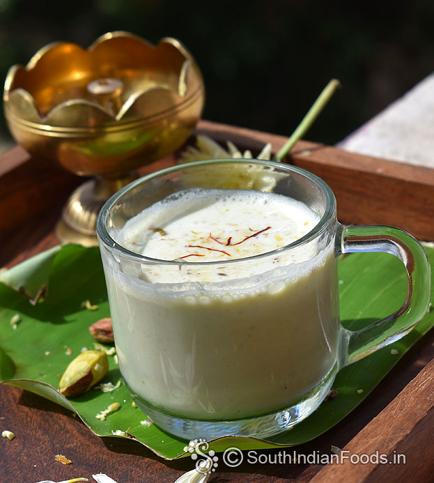 Homemade healthy pista lassi