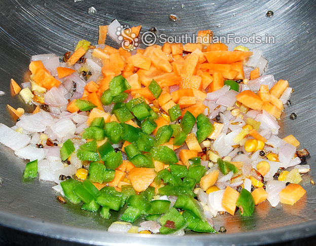 Add carrot, capsicam saute