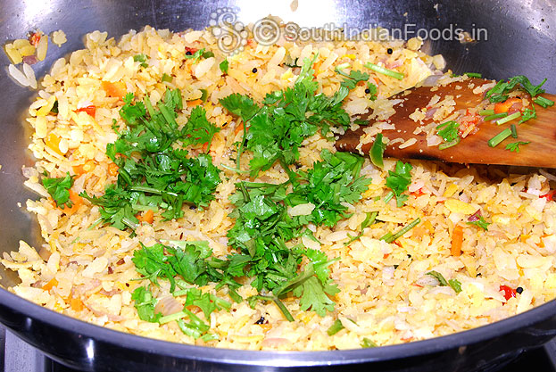 Add chopped coriander leaves