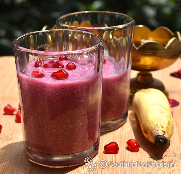 Easy pomegranate smoothie ready