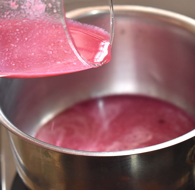 pour pomegranate juice